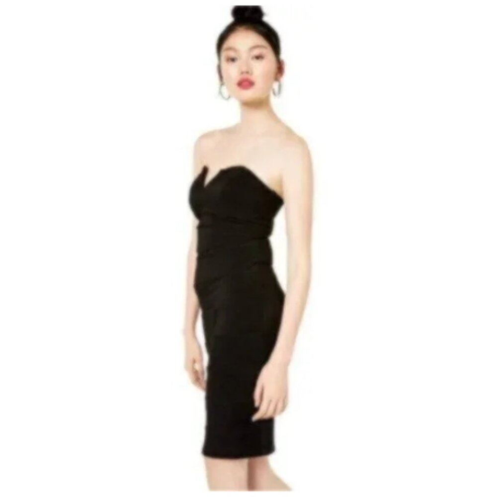 NWT Emerald Sundae Black Strapless Bodycon Party Dress Juniors Large